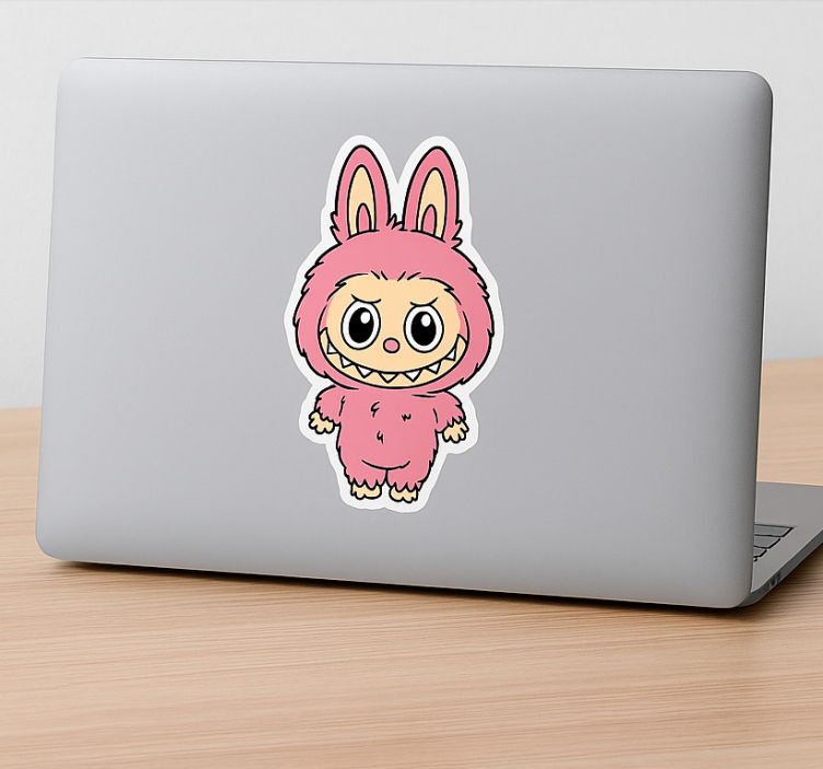 Pink monster doll laptop skin - TenStickers
