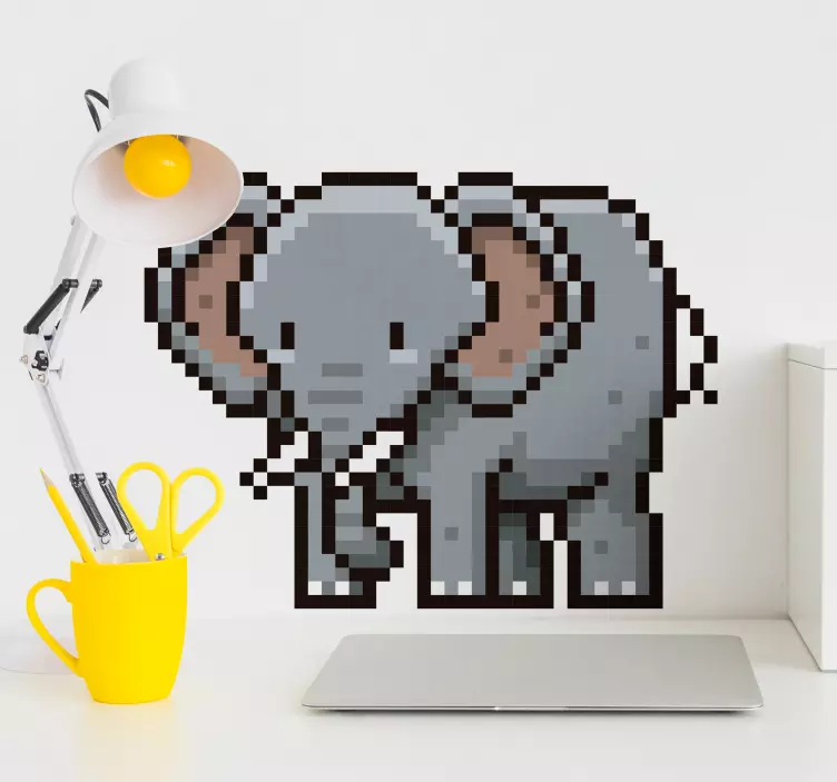 Pixelated Elephant Figure wall sticker - TenStickers
