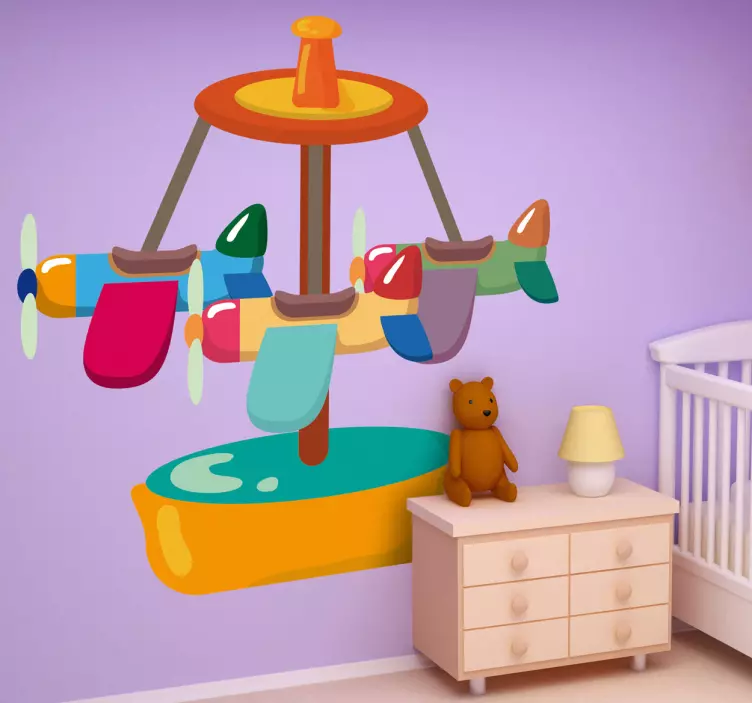 Plane Carousel Kids Sticker - TenStickers