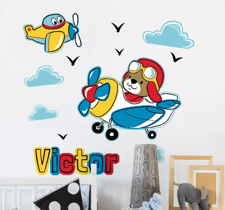 Planes Customisable Wall Sticker - TenStickers
