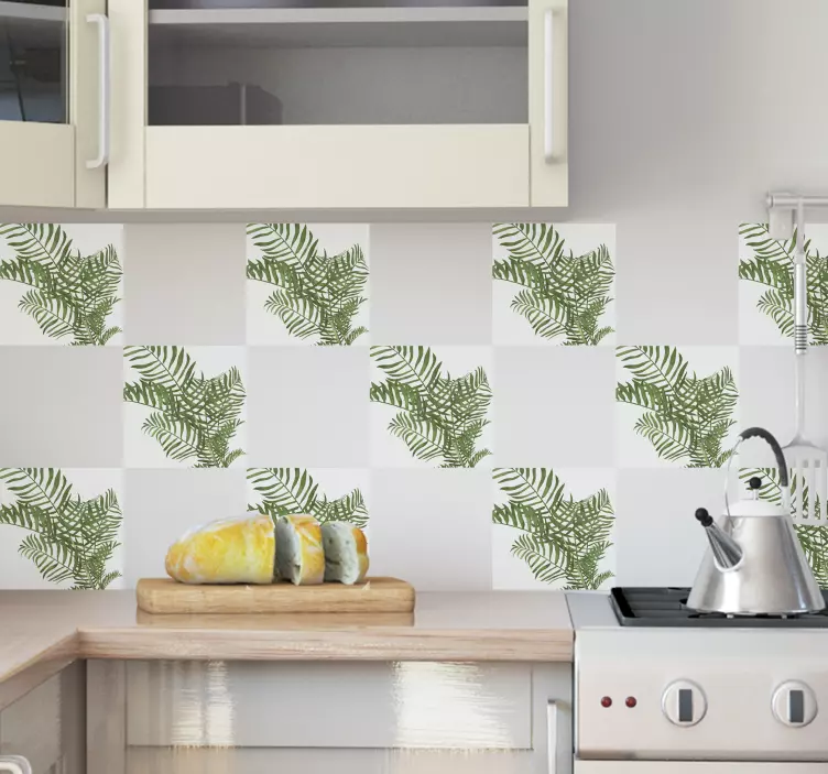 Plant leaf design tile sticker - TenStickers