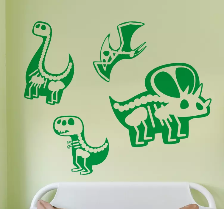 Playful Dinosaur Patterns wall sticker - TenStickers