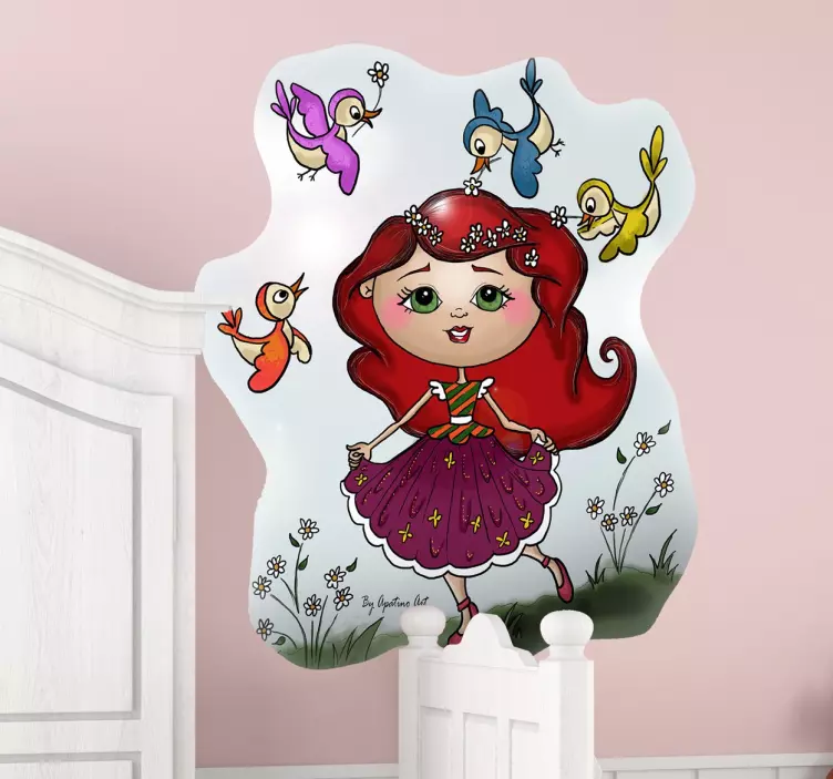 Playful Fairy Girl wall stickers for kid - TenStickers