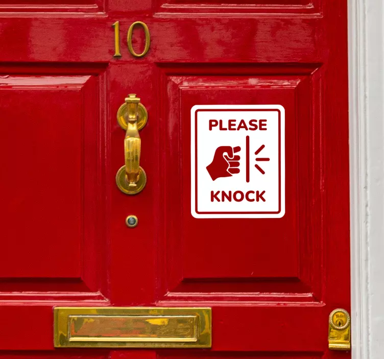 Please knock on the door. vinyl sign - TenStickers