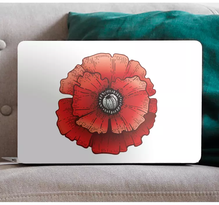 Poppy cartoon flower laptop skins - TenStickers
