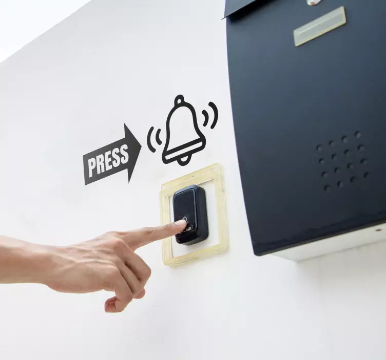 Press the doorbell  vinyl sign - TenStickers