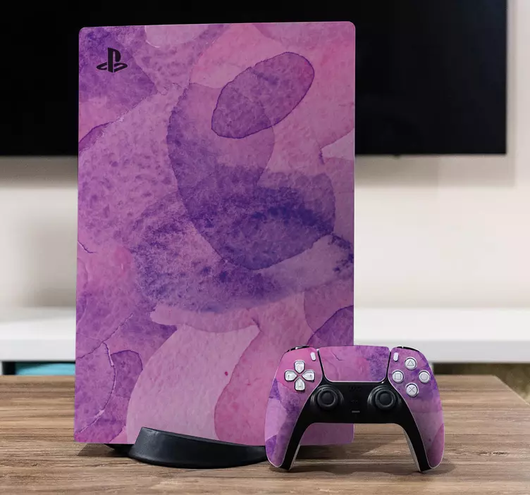 Ps5 skin with lively purple designs - TenStickers