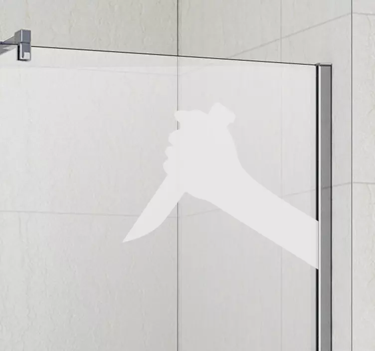 Psycho Knife Shower Sticker - TenStickers