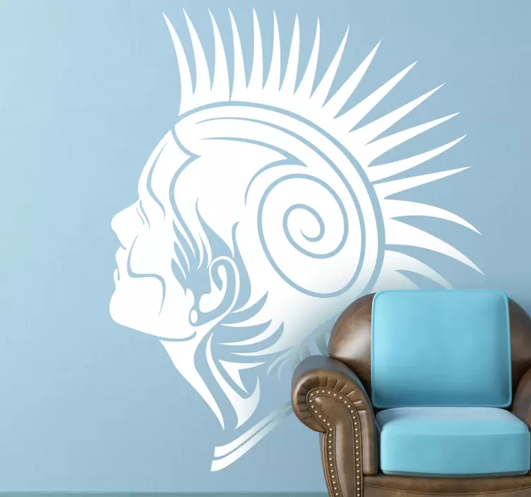 Music Punk Head Wall Sticker - TenStickers