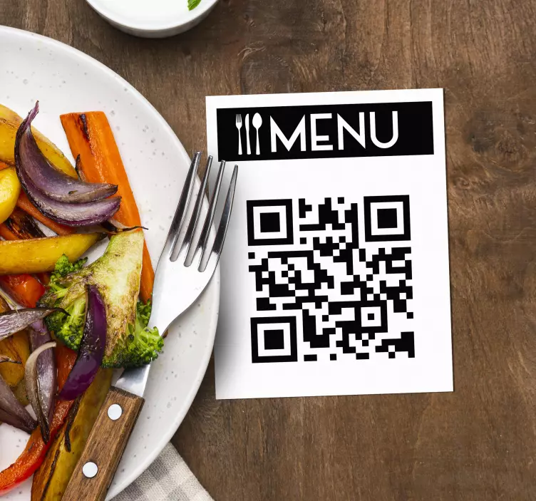 QR code menu sticker for restaurant - TenStickers