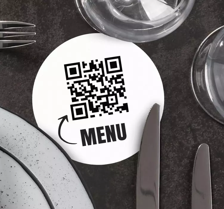  QR code menu custom sticker - TenStickers