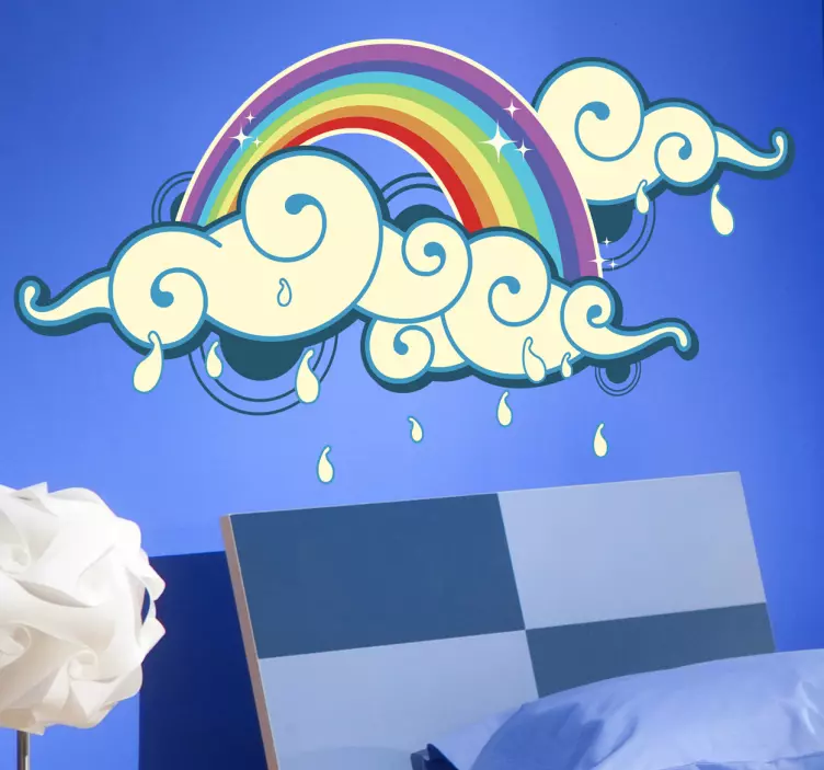 Rainbow Clouds Kids Decal - TenStickers