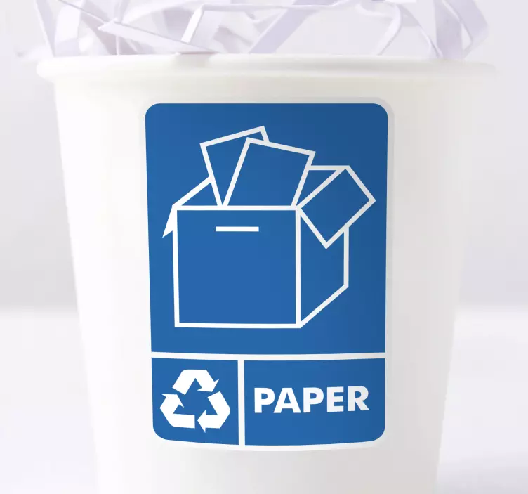 Recycle Paper Bin Sticker - TenStickers