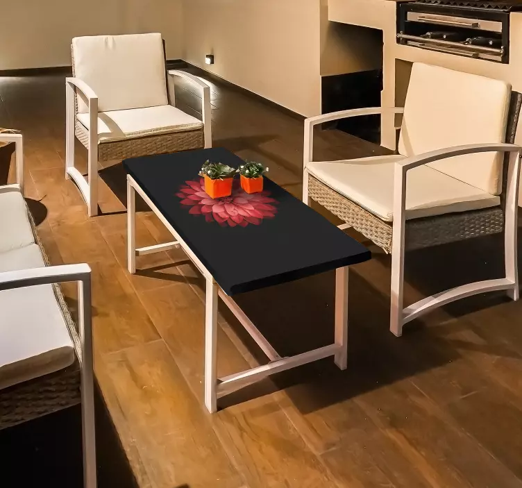 Red flower furniture sticker - TenStickers