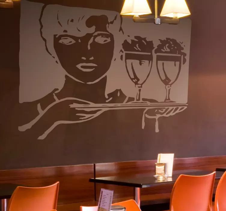 Restaurant Waitress Wall Sticker - TenStickers