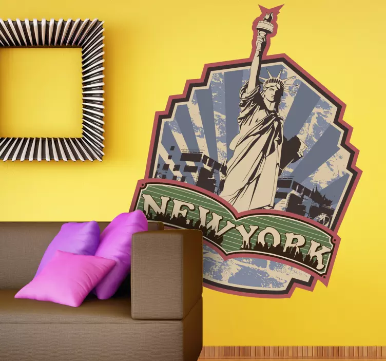 Retro New York Wall Sticker - TenStickers
