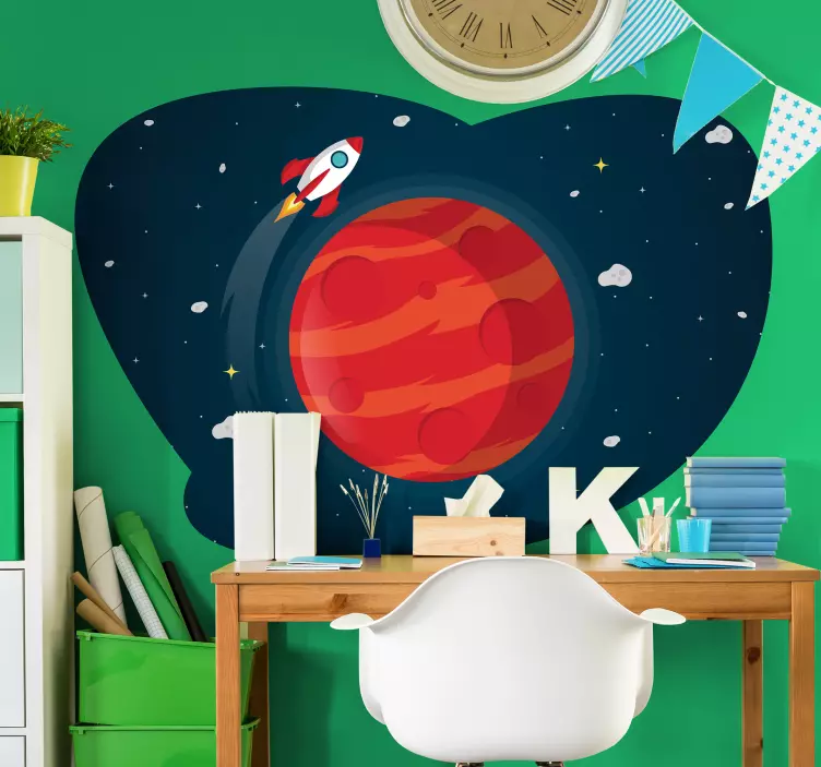 Rocket Universe Adventure space wall sticker - TenStickers
