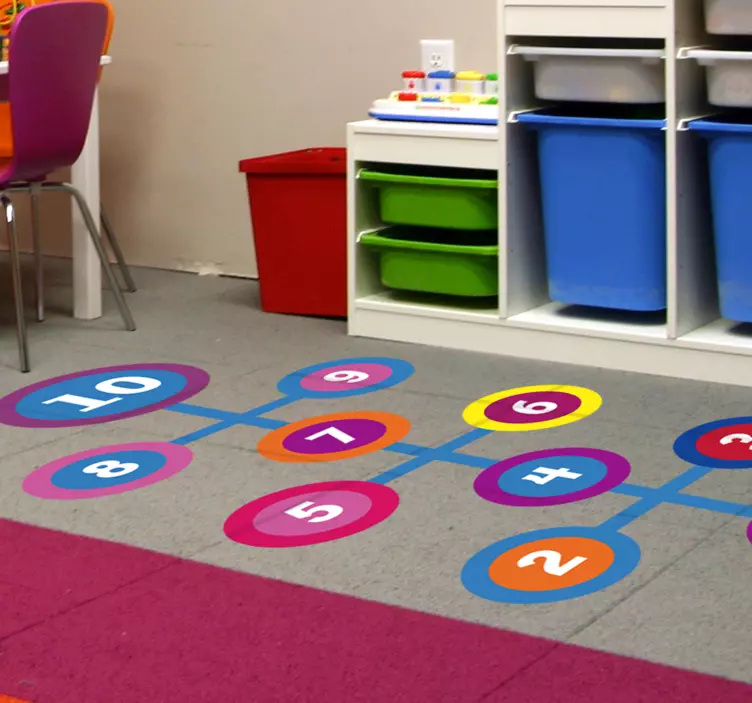 Round hopscotch floor decal - TenStickers