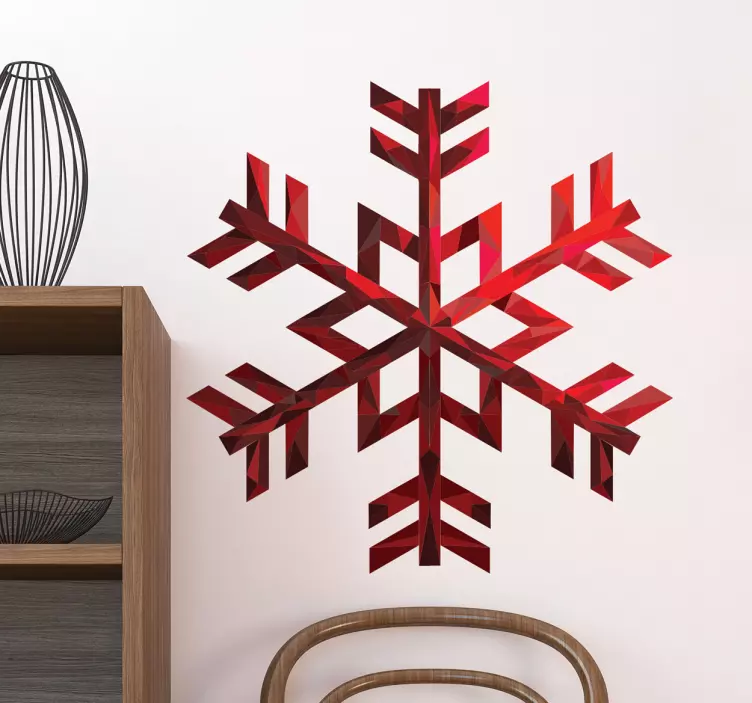 Ruby Red Snowflake Wall Sticker - TenStickers