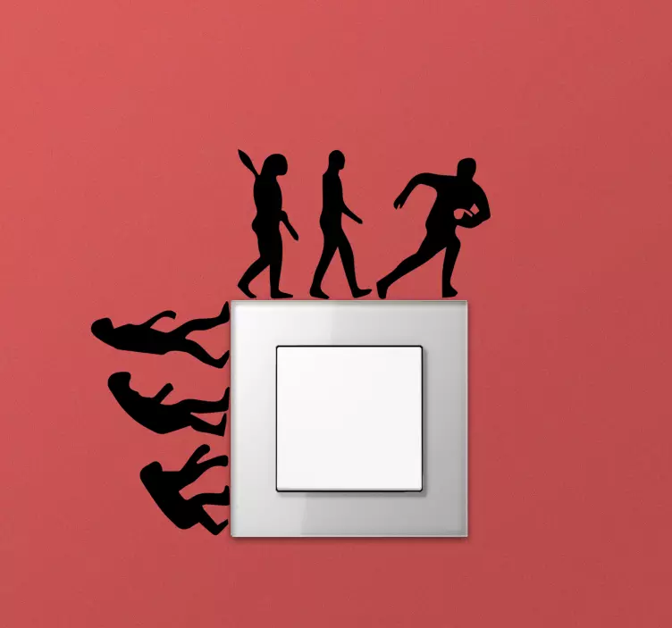 Rugby evolution light switch sticker - TenStickers