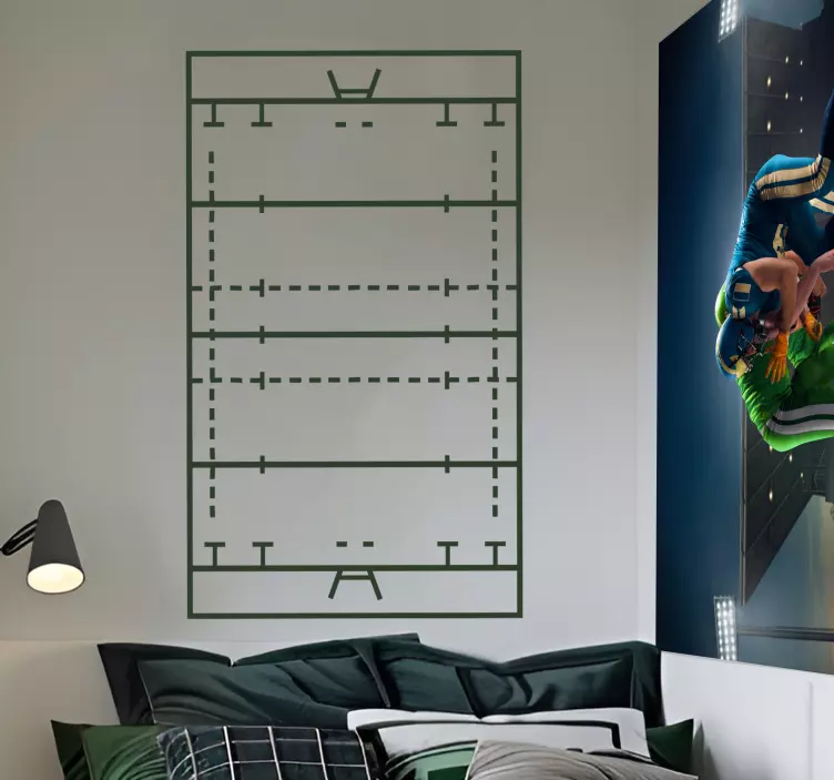 Rugby field sports wall sticker  - TenStickers