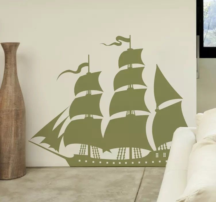 Sailing Ship Wall Sticker - TenStickers
