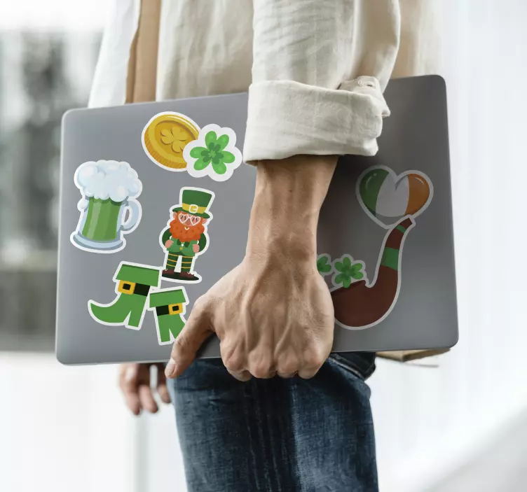 Saint Patrick's Icons Laptop Decal - TenStickers