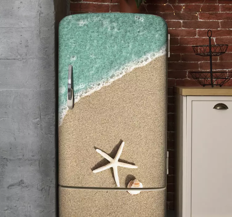 Sea shell fridge vinyl sticker - TenStickers