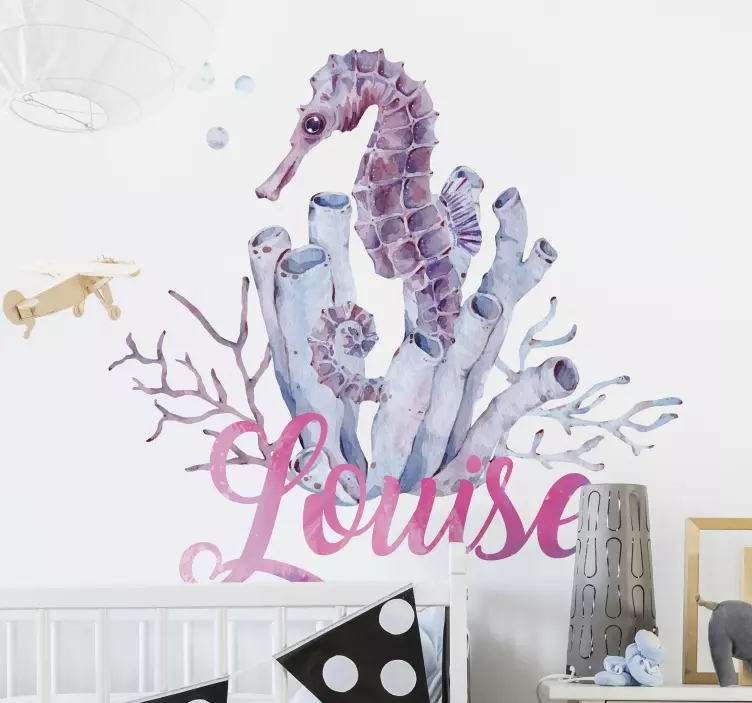 Seahorse coral customization wall sticker - TenStickers