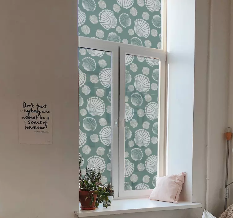Seashell world window sticker - TenStickers