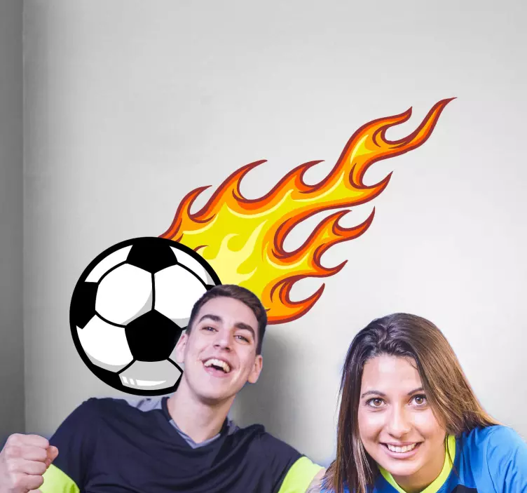 Shooting fire football wall sticker - TenStickers