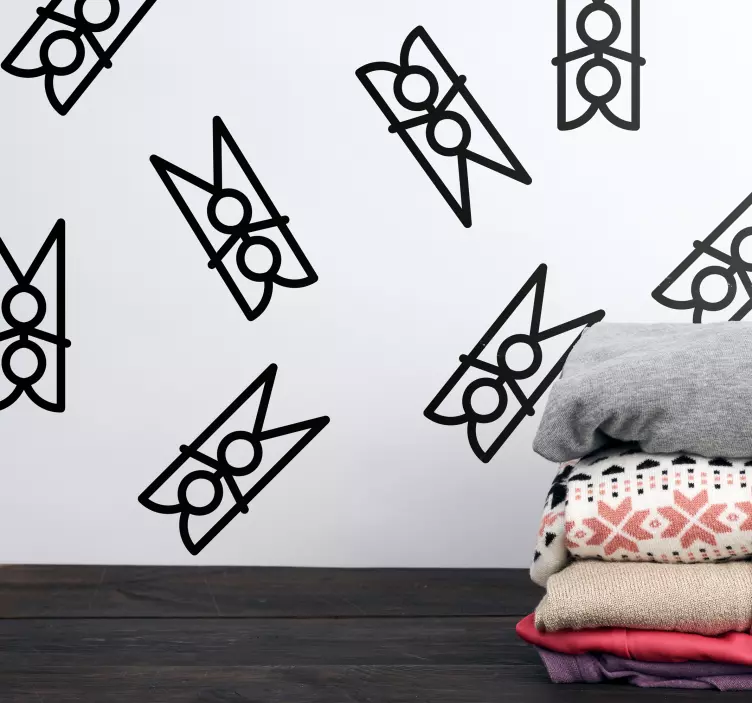 Shop window sticker minimalist laundry clip - TenStickers