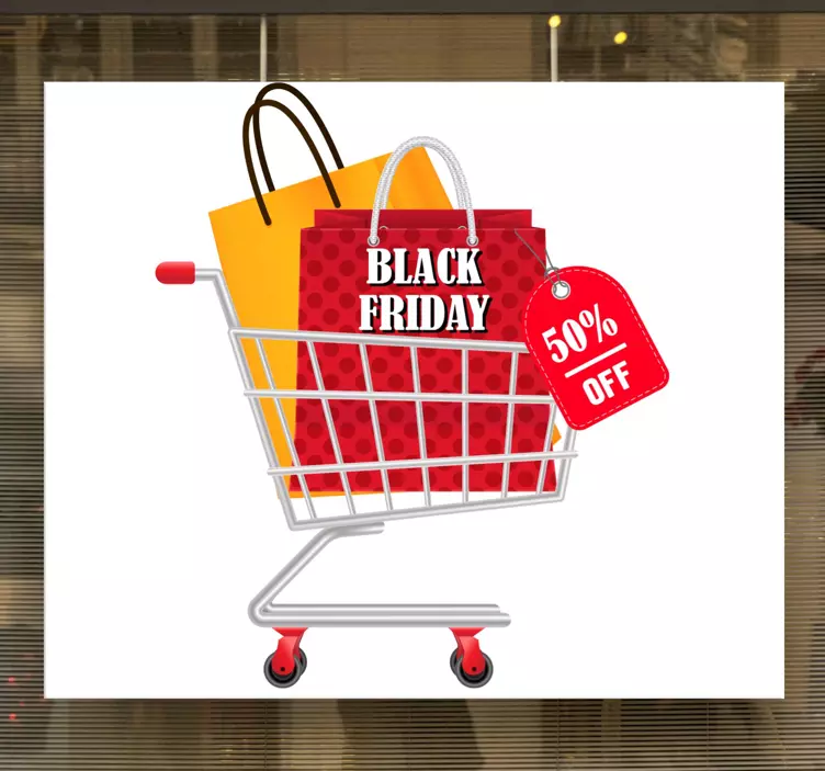 Shopping Cart Sale Black Friday sticker - TenStickers