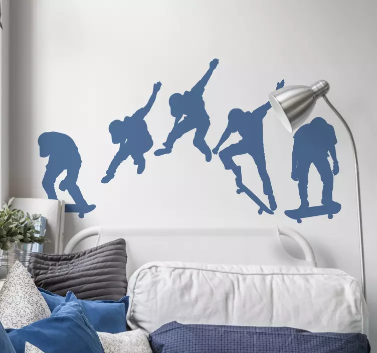 Skateboard Jumping Silhouette extreme sports sticker - TenStickers