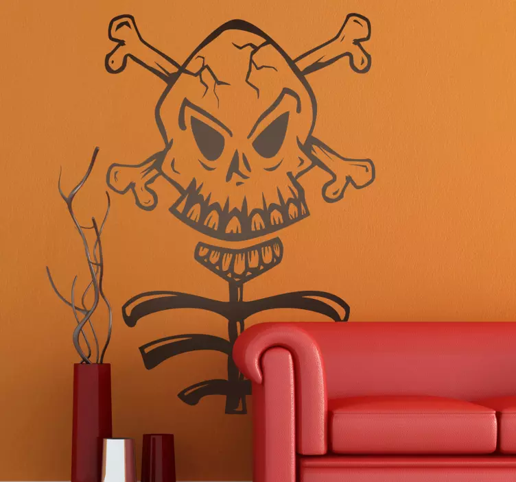 Skull and Ribs Sticker - TenStickers