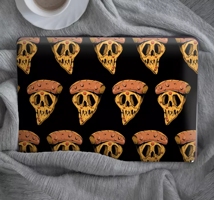 Skull Pizza Pattern laptop skin - TenStickers