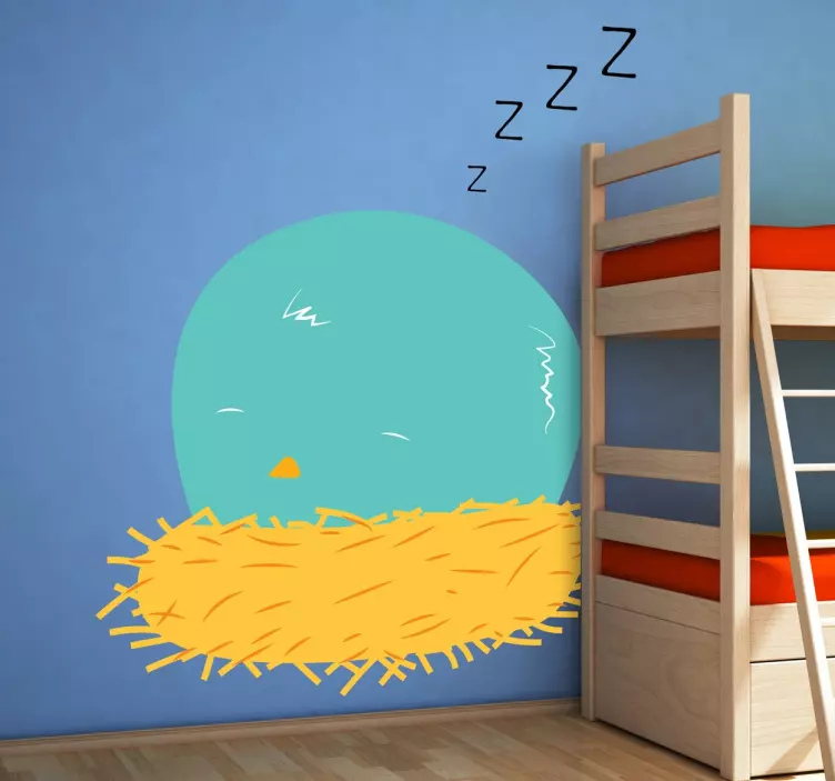Sleeping Bird Nest wall stickers for kid - TenStickers