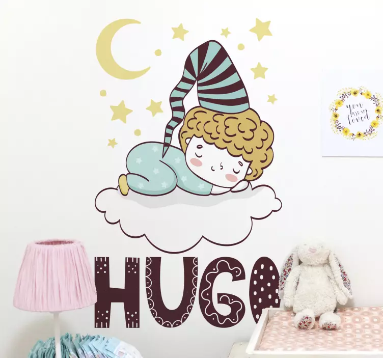 Sleepy Boy Cloud wall stickers for kid - TenStickers