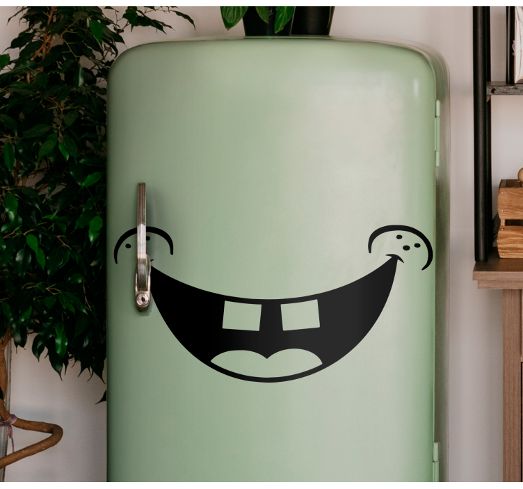 Smiling Fridge Face shopping sticker - TenStickers