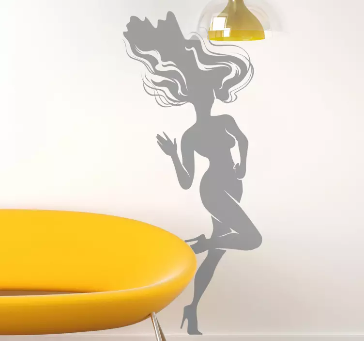 Smokey Hair Lady Wall Sticker - TenStickers