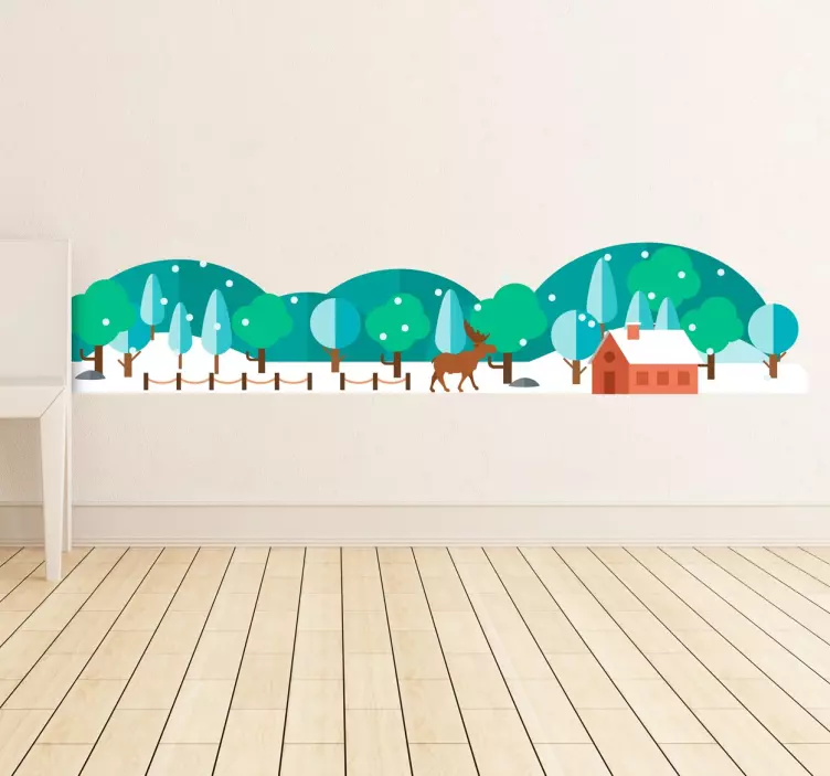 Snowy Forest Decorative Wall Sticker - TenStickers