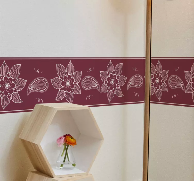 Sophisticated Botanical Motif wall border sticker - TenStickers
