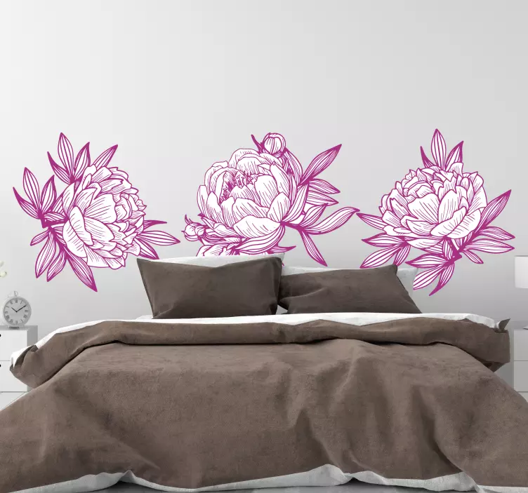 Graceful Floral Composition flower wall sticker - TenStickers
