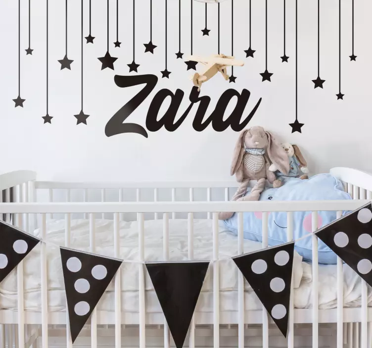 Starry Night with name wall decal for kid - TenStickers