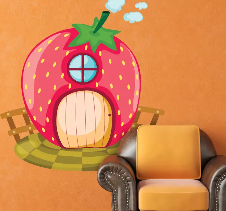 Strawberry House Kids Sticker - TenStickers