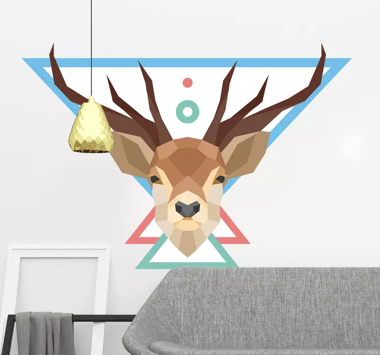 Stylized Deer Head animal sticker - TenStickers
