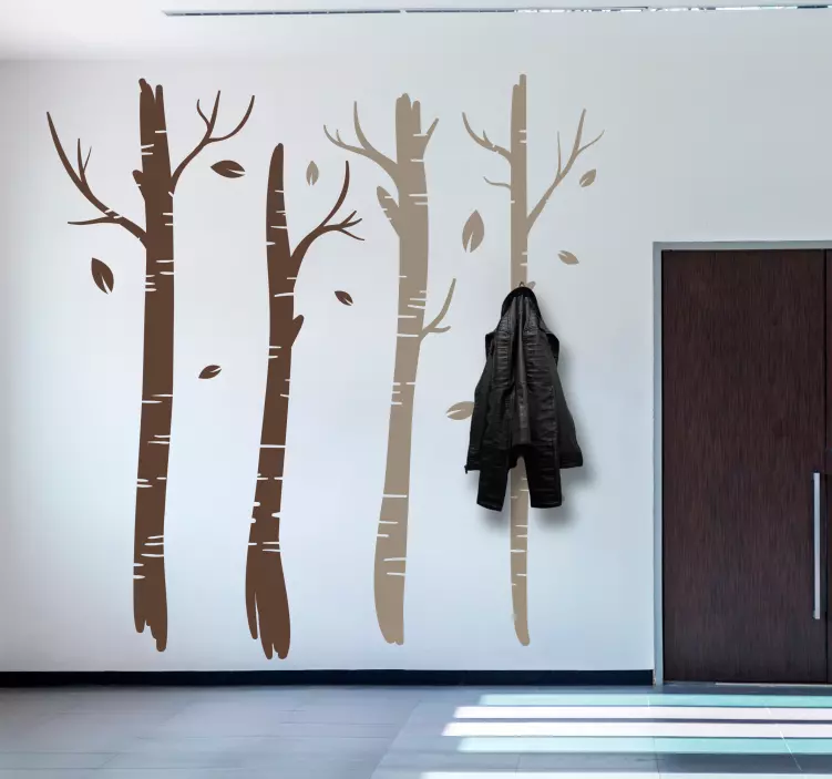 Stylized Tree Silhouettes coat hanger sticker - TenStickers