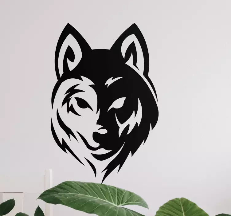 Stylized wolf head wild animal sticker - TenStickers