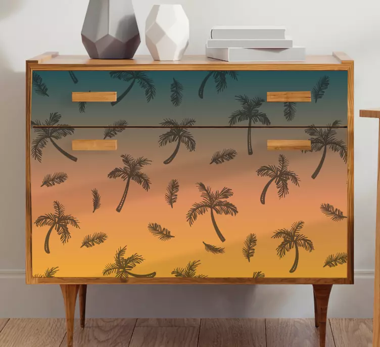 Sunset sky At sea With tree furniture decal - TenStickers