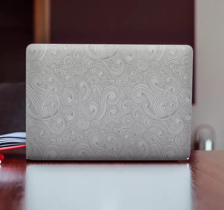 Swirling Line Pattern laptop skin - TenStickers